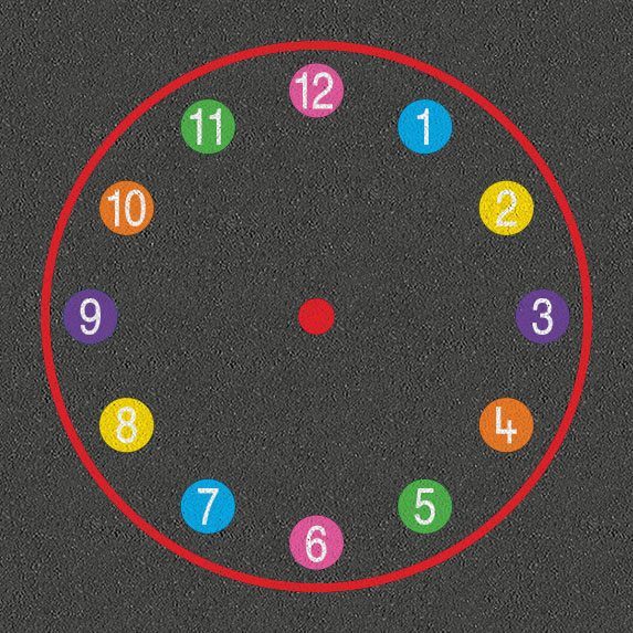 Circles Clock - Playground Markings Direct