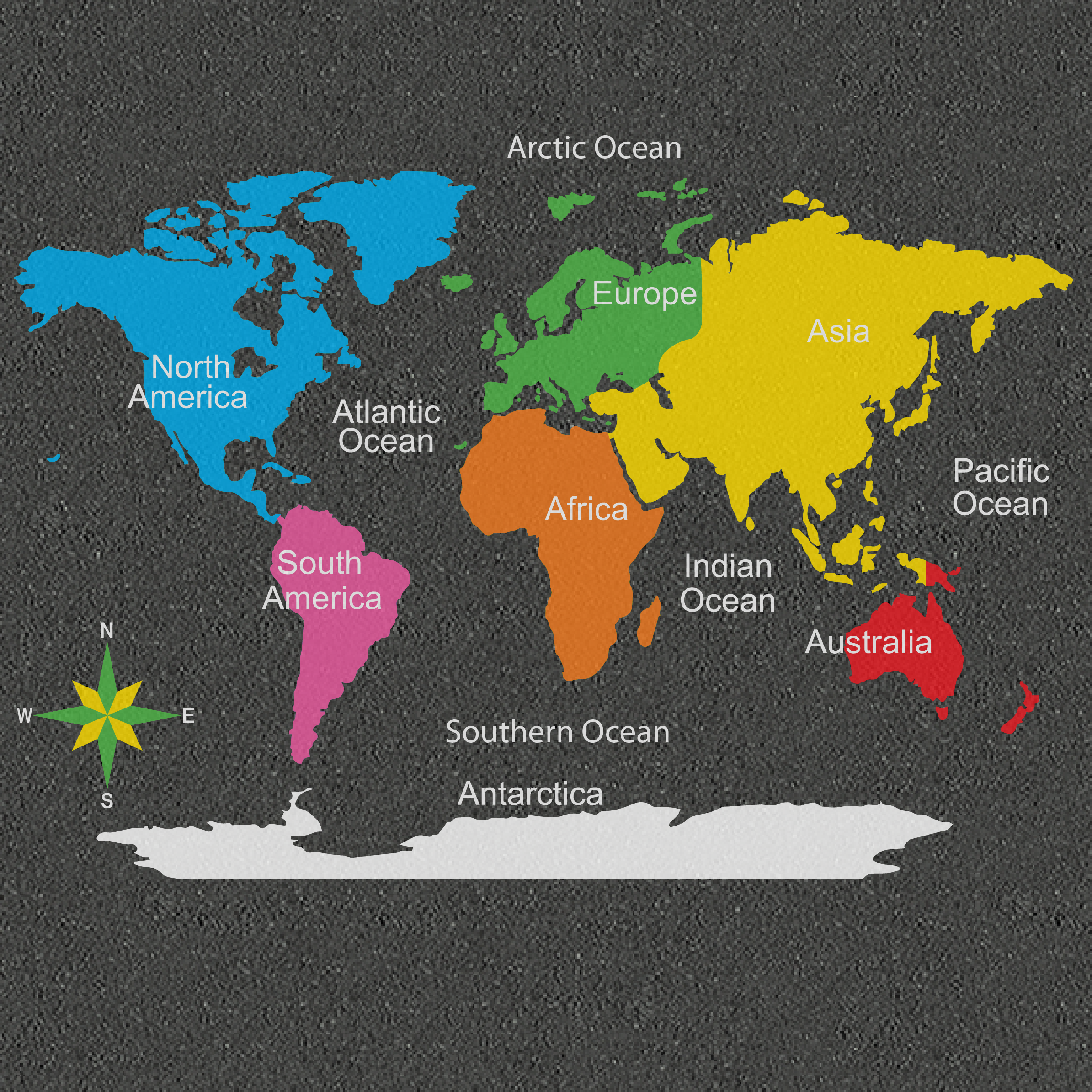 TME017 WMC World Map Multicoloured 