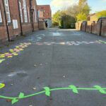 animal and jungle themed playground trail