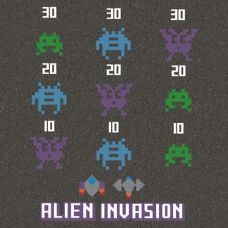 Alien invasion - space rader style playground game