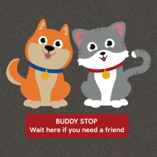 Buddy stop for playgrounds, encourage friendship and well being