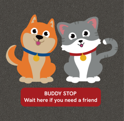 Buddy stop for playgrounds, encourage friendship and well being