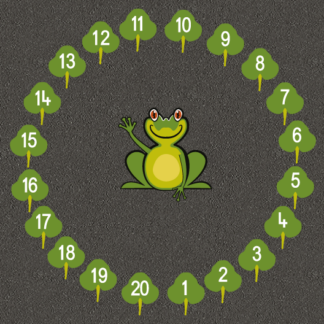 Frog themed playground number game