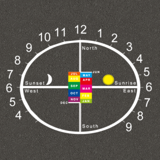 Human sundial playground marking